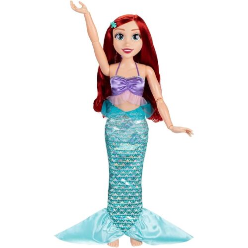 Disney Princess Poupée Ariel " Playdate " par - 32"/81 cm de haut, articulée et ajustable ; poupée articulée My Size en robe verte ; livrée avec une brosse pour coiffer ses longs cheveux flottants