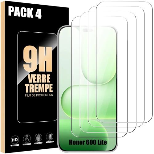 4x Verre Trempé pour Honor 600 Lite, Protection d'écran 9H Antichoc Anti-Rayures Rigide - E.F.Connection