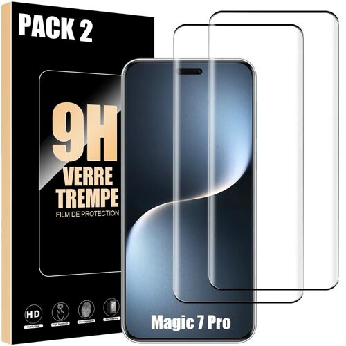 2 Verre Trempé 3D pour Honor Magic 7 Pro, Antichoc Anti-Rayures avec Bord Noir - E.F.Connection