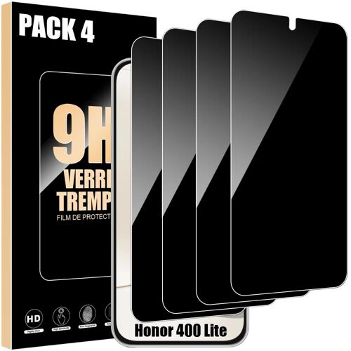 4 Vitre Protection Verre Trempé Anti-Espion pour Honor 400 Lite, Rigide Antichoc Anti-Rayures - E.F.Connection
