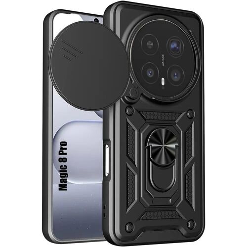 Coque pour Honor Magic 8 Pro, Protection Renforcée avec Cache Caméra Anti-Rayures - Noir - E.F.Connection