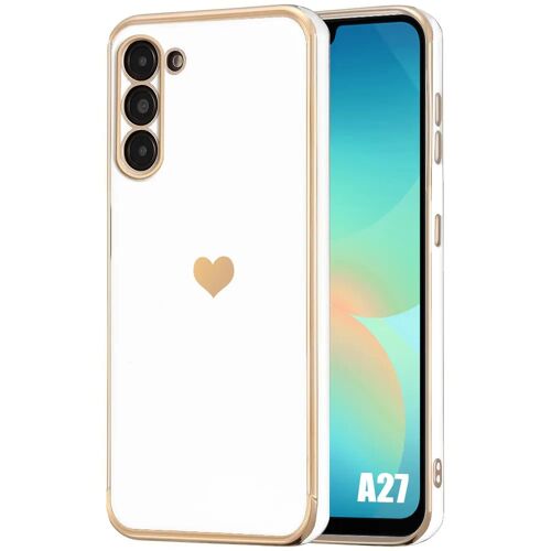 Coque pour Samsung Galaxy A27 5G, Protection Silicone Souple Slim Antichoc avec Motif Coeur - Blanc - E.F.Connection