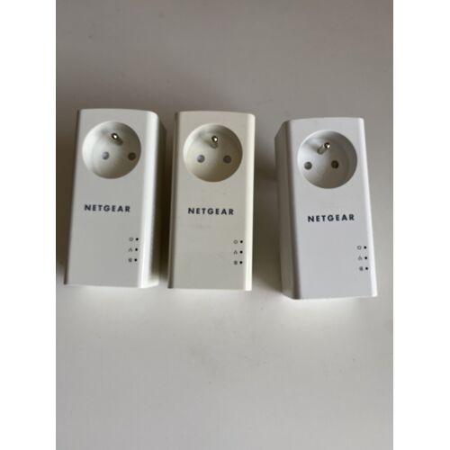 3 Adaptaturs CPL Netgear Powerline 1200+Extra Outlet PLP 1200S Prise Secteur Port Ethernet