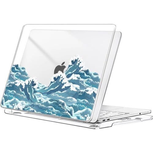 Coque pour MacBook Neo 13 Pouces 2026 A3404, Protection Rigide Slim avec Fente Aération Motif Vague - E.F.Connection