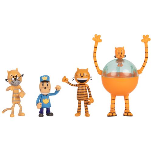 Dog Man Coffret multipack de figurines d'action (film) par, avec figurines articulées à l'échelle 6,3 cm - Produit sous licence officielle, comprend, Lil Petey, Petey, Grandpa et 80-HD !