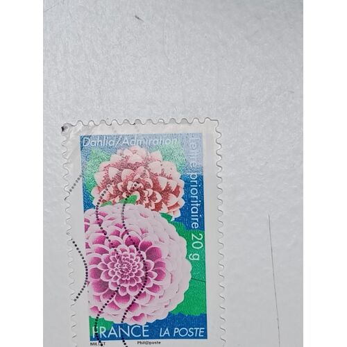 Timbre France Lettre 20g Oblitéré Autoadhésif Yvert N° 665 Le Dahlia Symbolise L'Admiration Dites Le Avec Des Fleurs De 2012