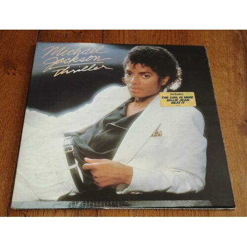 Album Lp 33t 12" Vinyle Michael Jackson " Thriller " Original 1982 Avec Sticker Made In Holland Epic Rock Funk/Soul Pop-Rock ,Pochette Ouvrante Gatefold