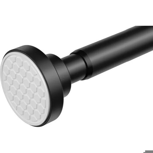 Tringle de douche télescopique acier inox noir réglable 100-185 cm montage à écartement sans perçage pour rideau de douche