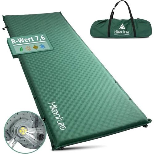 Matelas de camping auto-gonflant en mousse 5 cm vert foncé isolation sol froid anti-humidité valves 2 réduction bruit 99%