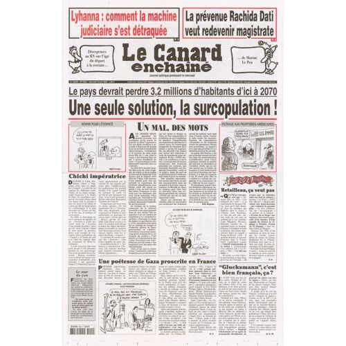Le Canard Enchainé N° 5509 : "Une Seule Solution, La Surcopulation !"