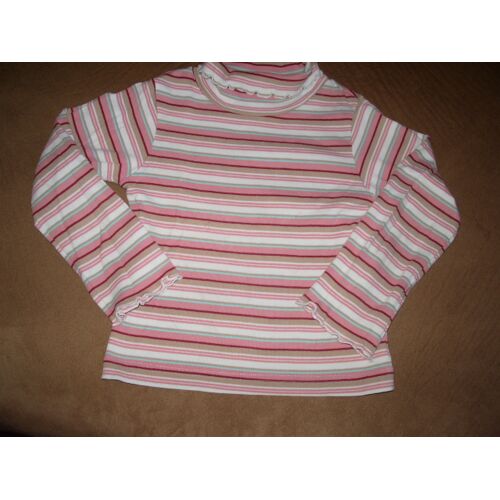 Pull Rayé Rose/Beige Col Roulé 6ans , Marque Palomino