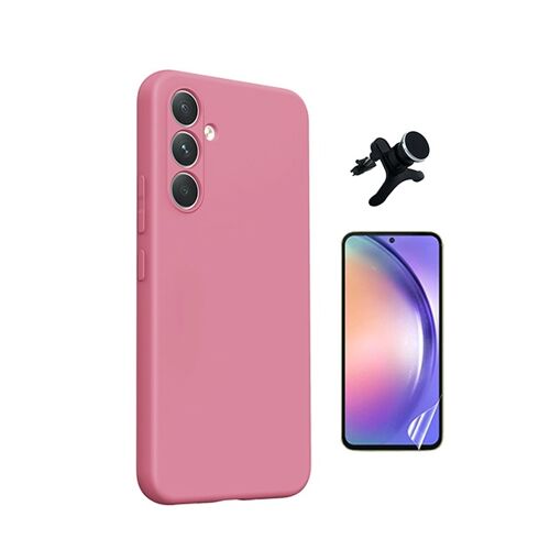 Kit Film Hydrogel + Silicone + Sup.Renforcé PHONECARE Pour Samsung Galaxy A27 - Rose