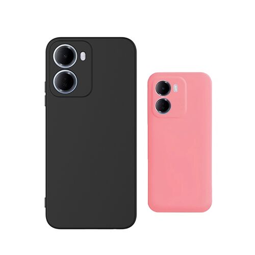 Kit 2x Coque Silicone PHONECARE Pour Xiaomi Redmi 15a - Noir / Rose