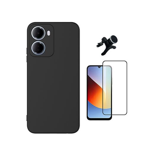 Kit Film + Coque Silicone + Support Renforcé PHONECARE Pour Xiaomi Redmi 15a 5G - Noir
