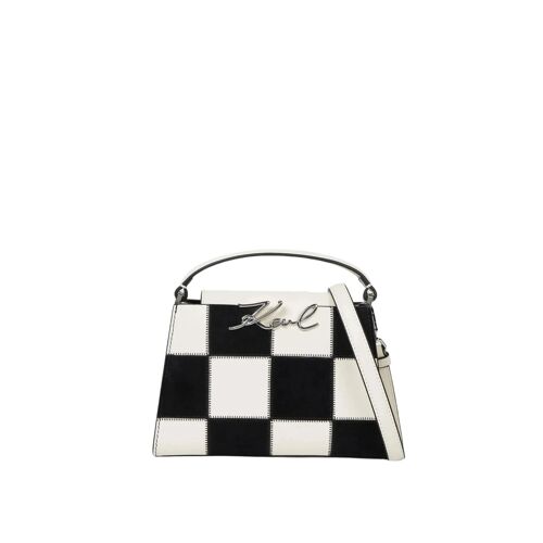Karl Lagerfeld Sac Bandoulière Signature Damier Cuir Noir & Blanc