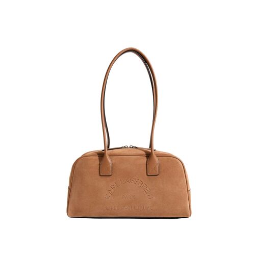 Karl Lagerfeld Sac Bandoulière Zippé Daim Caramel