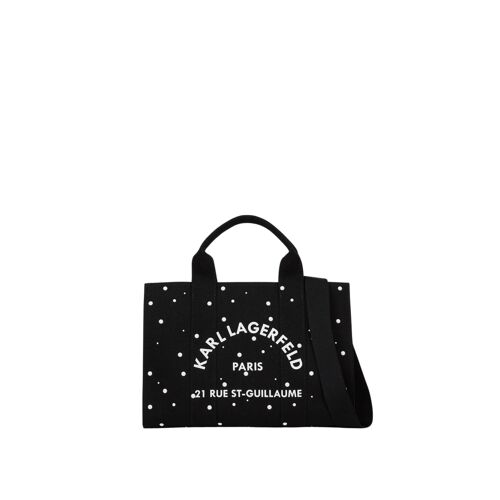 Karl Lagerfeld Cabas Carré Perles Coton Noir