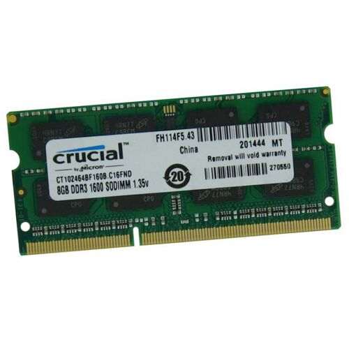8Go RAM Crucial CT102464BF160B.C16FND SODIMM DDR3 PC3L-12800S 1600Mhz 1.35v CL11