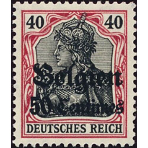 Allemagne, Occupation De La Belgique 1914 / 1915, Beau Timbre Yvert 5, Type Germania 40pf. Noir Et Rouge Surchargé "Belgien 50 Centimes", Neuf*