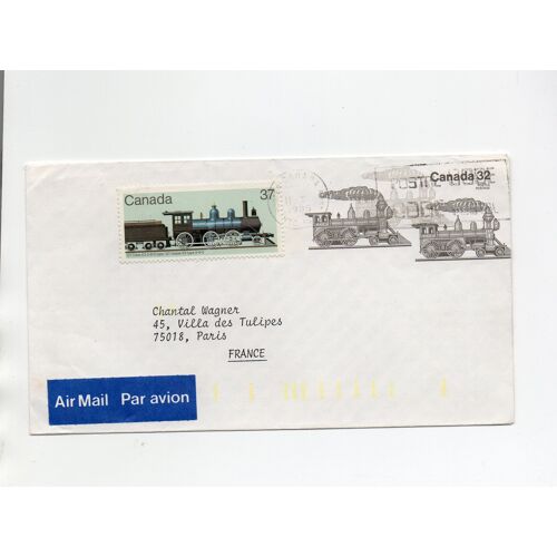 Canada- Enveloppe Avec Timbre Oblitéré- Par Avion- Locomotive