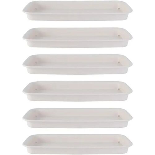 Sous-Verres Hemoton Rectangulaires En Plastique Pp 33x14 Cm Étanches Lot De 6 Pour Pots D¿Intérieur Et Balcon Bacs À Fleurs Noirs