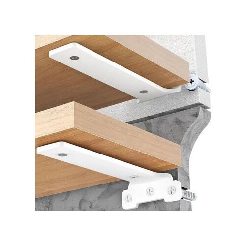 Supports étagères métalliques Yeabett 20 cm lot 4 pièces charge 70 kg revêtement mat anti-corrosion blanc pour salon cuisine