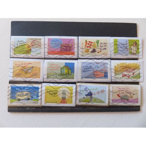 Lot De 12 Timbres Oblitérés Autoadhésifs "Environnement" - 2014