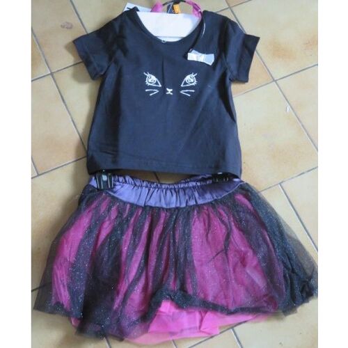 Ensemble Chat Jupe Tutu/Tee Shirt/Serre Tête En 5 Ans