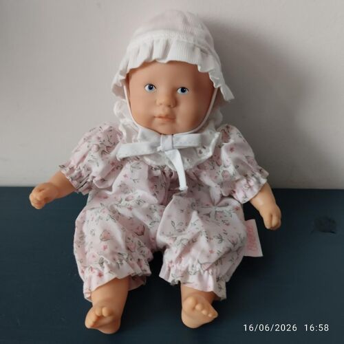 F/ vintage poupée bébé Corolle 1998 20 cm barboteuse à fleurs