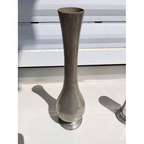 Vase fleur en étain