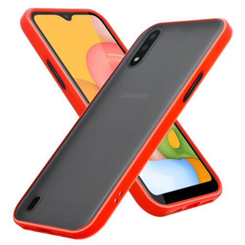 Cadorabo DE-149033 coque pour téléphone Noir et Rouge pour Samsung Galaxy A01