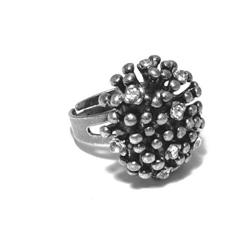 Bague Picots Acier Et Strass
