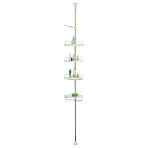 Deuba 102564 étagères Etagère d'angle Autonome Polypropylène (PP), Acier inoxydable Acier inoxydable et Blanc
