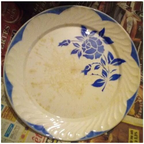 Grande Assiette - Plate - " Digoin - Sarreguemines " - " Corsica " Bleu - Réf 56