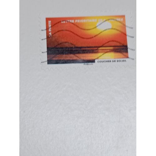 Timbre France Lettre 20g Oblitéré Autoadhésif Yvert N° 761 Coucher De Soleil Fête Du Timbre Le Timbre Fête Le Feu De 2012