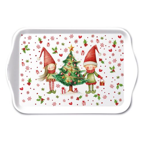 Mini-Plateau En Mélamine Lutins Et Sapin De Noël