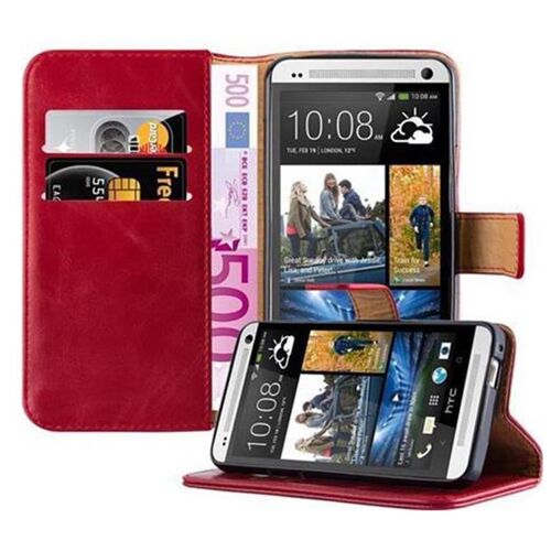 Cadorabo DE-107499 coque pour téléphone Rouge pour HTC ONE M7