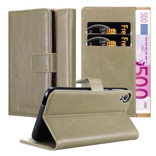 Cadorabo DE-119273 coque pour téléphone Marron pour HTC Desire 820