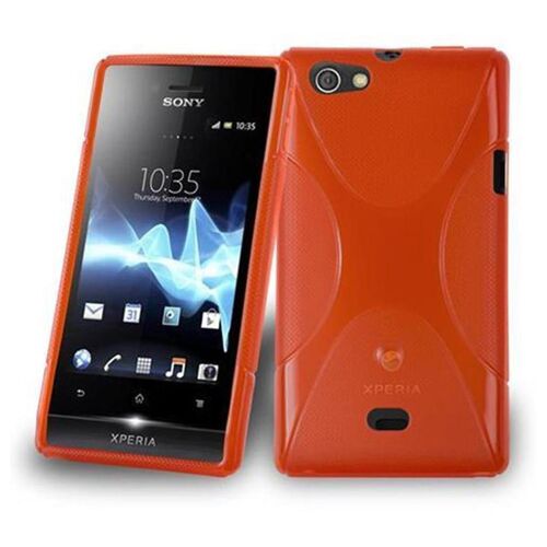 Cadorabo DE-103666 coque pour téléphone Rouge pour Sony Xperia MIRO