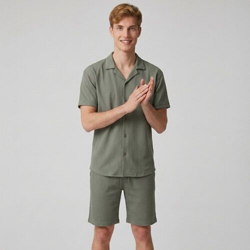 Ensemble Chemisette Short Gaufré Cordon Dove Homme Paname Brothers
