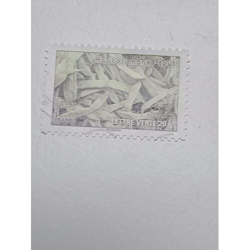 Timbre France Lettre Verte 20g Autoadhesif Oblitere Yvert N° 745 Flore Legumes Haricots Mange Tout De 2012