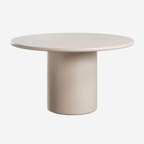 Table à manger ronde en MDF Rodeo Tapioca Beige Ø130 cm