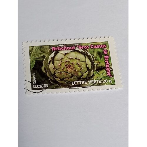 Timbre France Lettre Verte 20g Autoadhesif Yvert N° 748 Artichaut Gros Camus De Bretagne Oblitéré De 2012