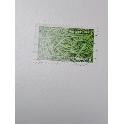 Timbre France Lettre Verte 20g Yvert N° 742 Oblitéré Haricots Verts Carnet « Des Légumes Pour Une Lettre Verte » De 2012