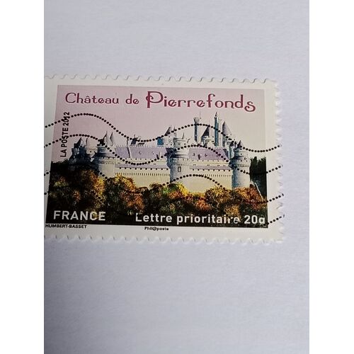 Timbre France Lettre 20g Autoadhesif N° 734 Chateau De Pierrefonds Oblitéré De 2012