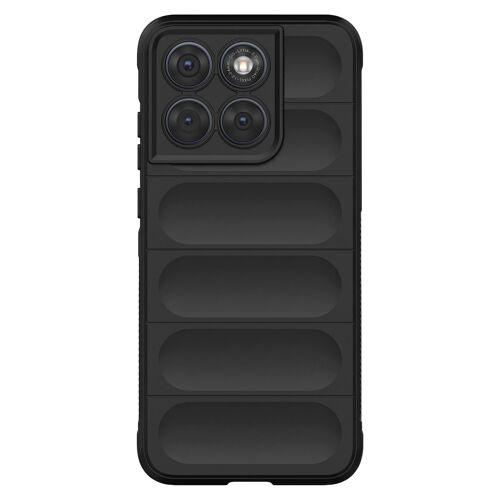Coque pour Motorola Edge 70 Fusion avec Texture Relief en Silicone Noir