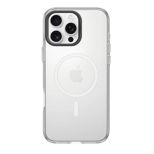 RhinoShield Coque Clear avec Bouton de contrôle caméra Compatible MagSafe pour [iPhone 16 Pro Max] Magnétisme supérieur, résistance au jaunissement, Protection renforcée ¿ Anneau caméra Noir