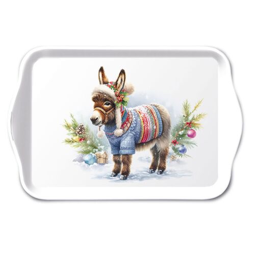 Mini-Plateau En Mélamine Âne De Noël En Pull D'hiver