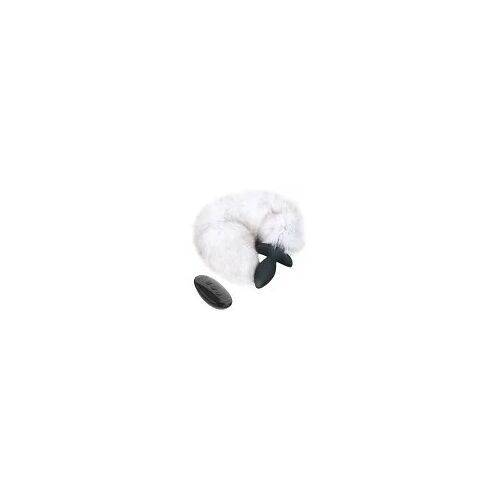 Kinky Puppy Plug Vibrant Avec Queue Foxy 9 X 4cm Queue 45 Cm Blanc