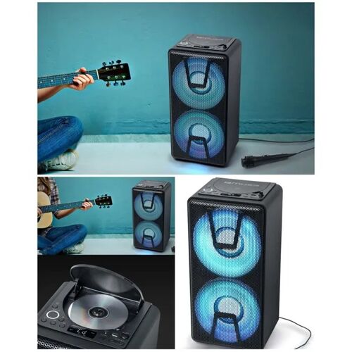 Enceinte Portable Bluetooth CD - BT/CD/AUX/USB - 150W - Led RGB - Micro filaire